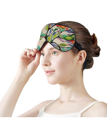 Psychedelic Celestial Tree Sleep Mask - Adjustable Eye Cover for Sleeping, Travel, and Nap - Unisex Blindfold Blocks Light for Restful Sleep - Buy Online on GoSupps.com