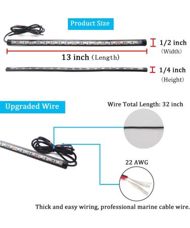 Boaton Marine Boat Navigation Lights - Easy Install, Night Fishing Lights for Pontoon, Bass, Jon Boat, Jet Ski, Kayak - Red and Green Running Lights - Buy Online on GoSupps.com