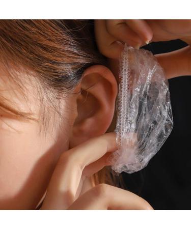 LIUJZZJ 100 Pack Transparent Disposable Earmuffs Waterproof Ear Covers for Hair Dye & Shower Protection - Buy Online on GoSupps.com