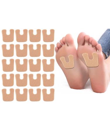 ZHUYIYI 50 Pieces U Shaped Callus Pads for Feet Self-adhesive Felt Pads for Shoes Rubbing Prevent Soft Callous Removers Foot Protecting Padding for Women Men Beige
