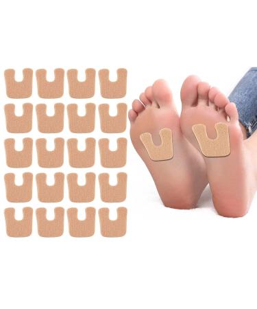 ZHUYIYI 50 Pieces U Shaped Callus Pads for Feet Self-adhesive Felt Pads for Shoes Rubbing Prevent Soft Callous Removers Foot Protecting Padding for Women Men Beige