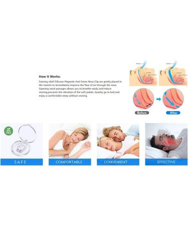 Anti Snore Nose Clip - Silicone Magnetic Snoring Solution (5pcs) - Professional Stop Snoring Device for Men and Women - Buy Online on GoSupps.com