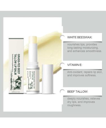  YOENBG Beef & Sebum Lip Balm Natural Beef Sebum Long Lasting Moisturizing Lipstick for Women Organic Grass Fed Sebaceous Balm (1 Piece) - Buy Online on GoSupps.com