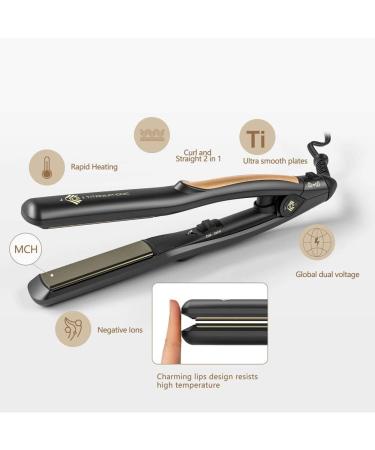 Jinri Titanium Hair Straightener - 0.8 inch Travel Flat Iron Dual Voltage Black - Perfect for International Use - Buy Online on GoSupps.com
