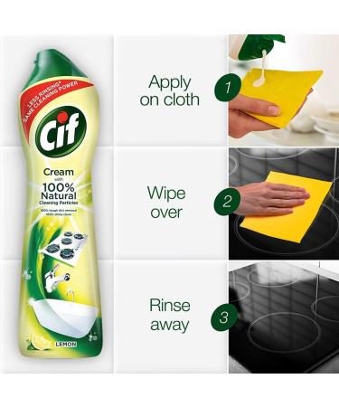 Cif Clean Boost Cleaning Pack: Cream Cleaner for hard surfaces with no damage 500ml Lemon scent + Power + Shine Bathroom Cleaner Spray 700ml Removes Limescale & Soap Scum & No Harsh Smells - Buy Online on GoSupps.com