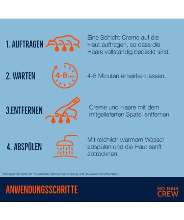 NO HAIR CREW Body Hair Removal Cream for Men - 3 x 200 ml Set | Gentle & Effective Hair Removal for Smooth Skin - Buy Online on GoSupps.com