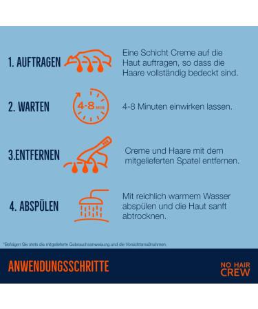 NO HAIR CREW Body Hair Removal Cream for Men - 2 x 200 ml Set | Gentle & Effective Hair Removal - Buy Online on GoSupps.com