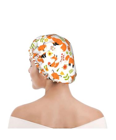 Fox Reusable Waterproof Shower Caps for Women - Double Protection PEVA Lining Hair Cap - Elastic Color 4 - Buy Online on GoSupps.com