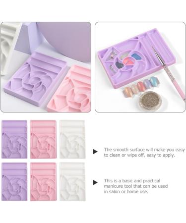  POPETPOP POPETPOP 6 Pieces Hybrid Gel Mixing Tray Nail Art Make Up Artist Paint Palette Watercolor Palette Rectangle Gel White Plastic Samples Nail - Buy Online on GoSupps.com