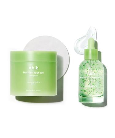 Abib Soothing Acne Care Duo: Heartleaf Teca Capsule Serum Calming Drop & Heartleaf Spot Pad Calming Touch 80pads I Centella Asiatica & Niacinamide Serum Toner Pads for Sensitive Skin