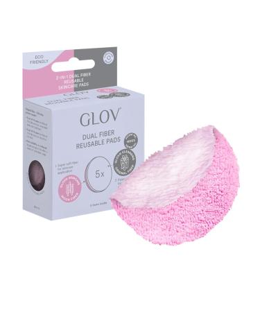 GLOV 5 Reusable Makeup Remover Pads Microfibre Face Cloth Face Wipes Cleansing Pads for Face Facial Cleanser Face Pads Dual Fiber | Dual Fiber Skincare Pads