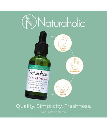 Natural Facial Oil Cleanser for Normal/Dry Skin | Vegan & Non-Irritating | Soothing Hydration (30ml - Buy Online on GoSupps.com