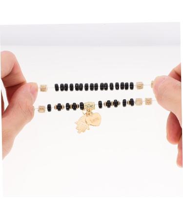 DIYEAH 6pcs Beaded Bracelet The Gift Trendy Gifts Lockets Boho Gifts Boho Decor Handmade Bracelet Vintage Bracelet Charm Bracelets Portable Combination Accessories Decorate Travel Pendant 6.50X6.50X0.50CM Black - Buy Online on GoSupps.com
