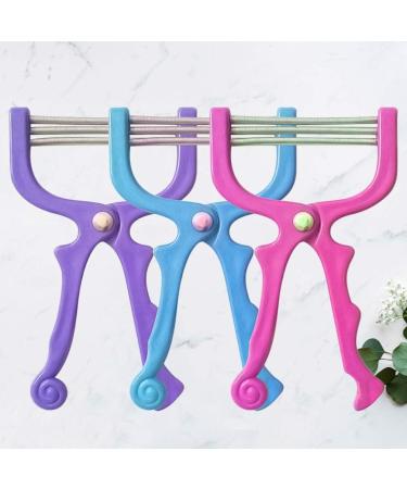 SOLUSTRE 3pcs Facial Hair Removal Spring Set for Women - Eyebrow, Face, and Upper Lip Threading Tool - Purple+Blue+Rosy - Buy Online on GoSupps.com