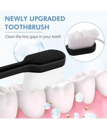 Selene S-Shape Extra Soft Toothbrushes - 20 000 Bristles for Sensitive Gums Ideal for Kids Pregnant Women & Elderly (3 Pcs) - Green Black White - Buy Online on GoSupps.com