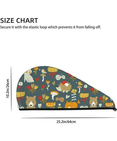 Shop Cute Animal Forest Microfiber Hair Towel | Super Absorbent Quick Dry Hair Wrap for Women - Perfect for Long Curly & Thick Hair - Buy Online on GoSupps.com