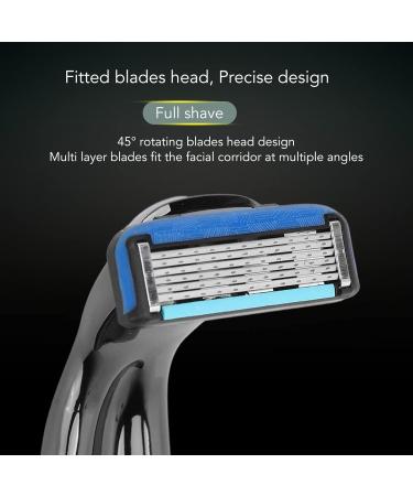 Manual Shaver for Men - Waterproof Six-Blade Portable Shaver for Office Use (Black) - Buy Online on GoSupps.com