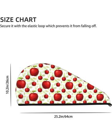 Hair Towel Wrap for Quick Drying | Button Towel Turban & Head Towel - Fruit Apples Design - Buy Online on GoSupps.com