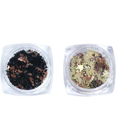Nail Art Sequins Halloween Nail Glitter Decals Day of the Dead DIY Manicure Decor Black - Buy Online on GoSupps.com