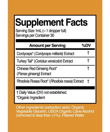 Fungi Energy Mushroom Drops - Organic Cordyceps & Turkey Tail for Verve & Vitality - Buy Online on GoSupps.com