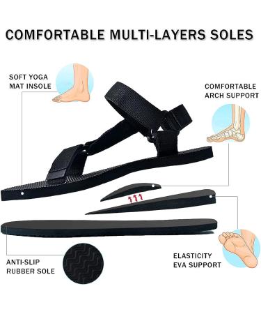 Riemot Women's Men's Hiking Sandals | Adjustable Sport Sandals | Non-slip Beach Water Shoes | Black - Buy Online on GoSupps.com