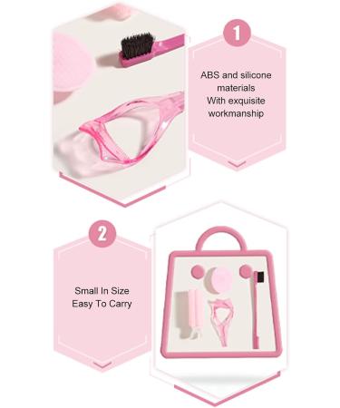 Hair Dressing Curler Face Cleaning Brush Eyebrow Brush Eyelash Assistant Women Beauty Set Pink - Buy Online on GoSupps.com