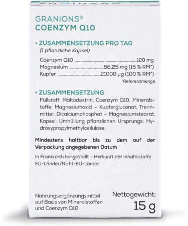 Coenzyme Q10 120mg | Ubiquinol Precursor for Cellular Health | 30 Capsules - Granions - Buy Online on GoSupps.com