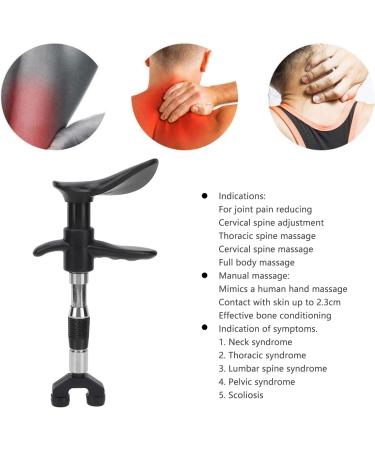 10-Speed Manual Massage Spine Tool with 4 Heads - Chiropractic Adjuster for Joint Relief - Black Fabric Bag Included - International Shipping Available - Buy Online on GoSupps.com