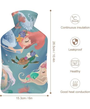 Mermaid Hot Water Bottle with Lid | Rubber Pain Relief Bag for Cramps Foot Warmer & Cold Therapy - International Shipping - Buy Online on GoSupps.com