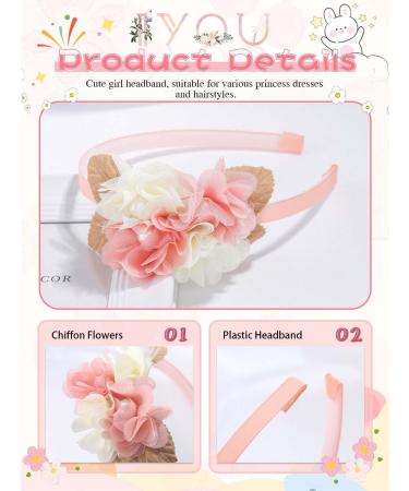 IYOU Princess Headband Pink Floral Hair Bands Birthday Party Wedding Hair Accessories for Girls - Buy Online on GoSupps.com