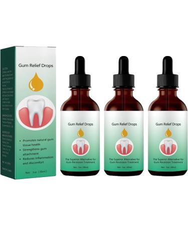Gouttes de repousse des gencives gouttes de repousse des gencives restauration des gencives rajeunit vos gencives avec facilit bain de bouche naturel pour soins bucco-dentaires 30 ml (3 pi ces) 3 Pi ces.