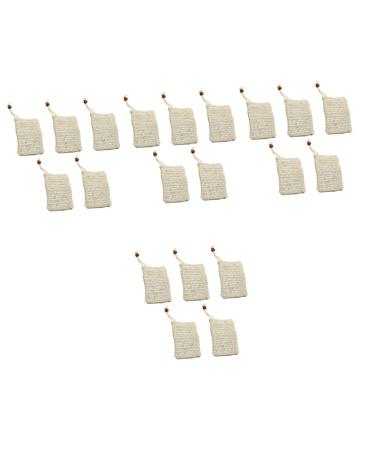 Healeved 20 Pcs Soap Bag Mesh Soap Saver Pouch Bar Soap Pouch Soap Mesh Holder Face Cleaning Net Beige Sisal