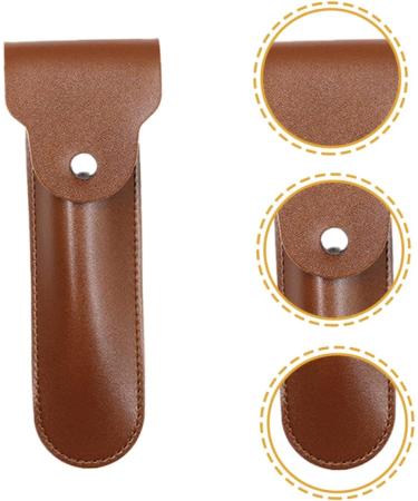 Beavorty Razor Storage Case - Travel-Friendly PU Cover for Shaving Razors Stylish Brown Design 16.5x4.2x1cm - Buy Online on GoSupps.com