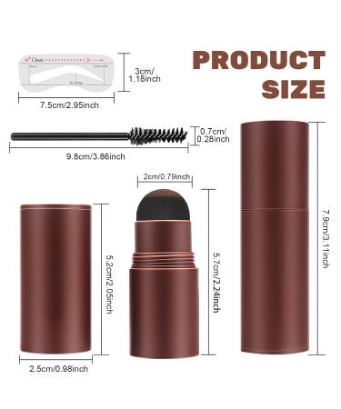 Eyebrow Powder Stamp Set - Reusable Dark Brown Eyebrow Stamp with Brushes & Stencils for Perfect Brow Formation | Home Salon Makeup Tools - Buy Online on GoSupps.com