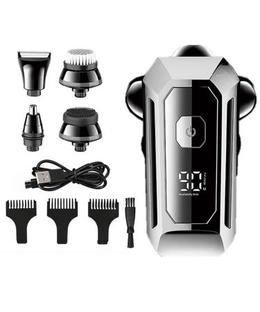 Electric Razor for Men 5 in 1 Men's Shaver 6 Blade Rechargeable Beard Electric Shaver and Trimmer Electric Shaver Bald Shaver Men Grooming