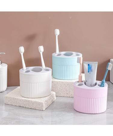 Papaba Multi-Purpose Makeup Brush & Toothpaste Organizer | Stylish Grid Design Bathroom Holder - White - Buy Online on GoSupps.com