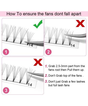 7D-D-0.07 15mm Premade Fans Short Stem Volume Eyelash Extensions | 3D 5D 7D | C D Curl | 9-20mm | Pre-Made Lash Fans - Buy Online on GoSupps.com