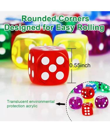 50 Piece 14MM Translucent Dice Set for Classroom and Board Games - Premium Quality with Pouch - Buy Online on GoSupps.com