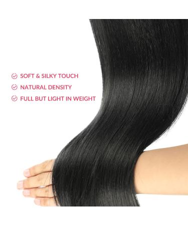 Lsybeauty Synthetic 37 Inch Long Straight Lace Front Wig for Women - 180% Density, Deep Middle Part, Heat Resistant Fiber - Black Glueless Hair Replacement with Baby Hair - Buy Online on GoSupps.com