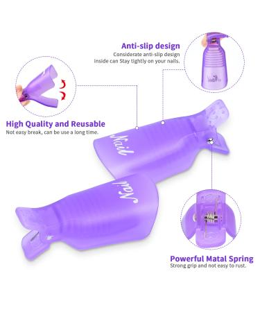 Gel Polish Remover Kit - MORGLES 10pcs Nail Remover Clips, 300pcs Nail Wipe Cotton Pads, Nano Glass Nail File, Cuticle Pusher, Grit 100/180 Nail File, Brushes - Purple - Buy Online on GoSupps.com