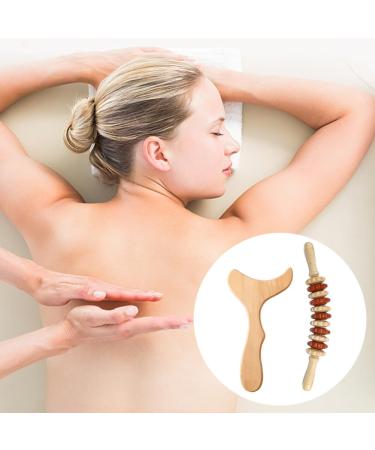 2PCs Anti Cellulite Wood Massage Tool Set | Gua Sha & Lymphatic Drainage Kit for Muscle Relaxation - Buy Online on GoSupps.com