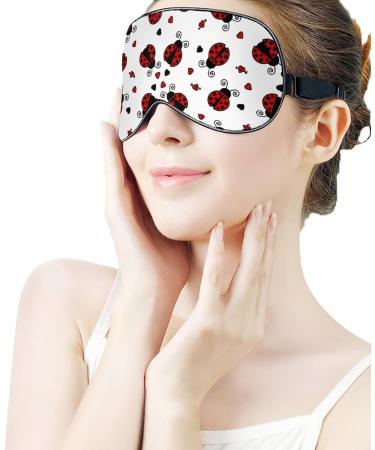 Coccinella Septempunctata Ladybug Printed Sleep Eye Mask - Soft Blindfold for Travel Nap - Adjustable Strap for Men and Women - Buy Online on GoSupps.com