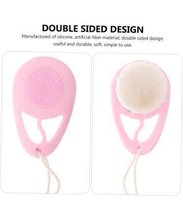 Angoily Facial Exfoliator Soft Fur Scrub Brush Brush Facial Cleansing Artificial Fiber Manual Cleaning Brush Scrub Makeup Brush Scrubber washbasin exfoliating Brush Double Sided face - Buy Online on GoSupps.com