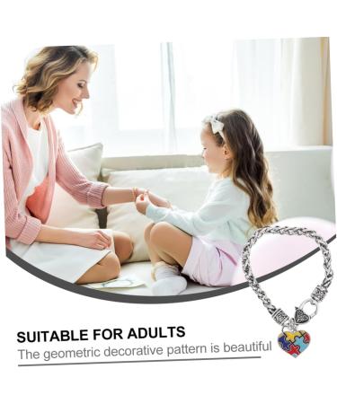 CALLARON 2 Pcs Puzzle Bracelet Miss Gift Geometry Alloy 20X2.05cm Silver - Buy Online on GoSupps.com