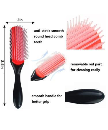 Verwxn 10-in-1 Curly Hair Brush Set - Degradation Brush 9-Row Brush Wide Tooth Comb Tail Ridge Spray Bottle & Clips for Women & Children - Buy Online on GoSupps.com