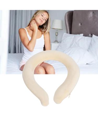 Neck Heating Collar - Self-Heating Portable Double-Layer Plush Cover for Winter Comfort (Beige) | International Shipping Available - Buy Online on GoSupps.com