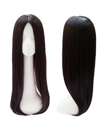 26" Long Straight Middle Part Clip in Hairpiece for Women Black Thick 26" (Thick Type) natural black