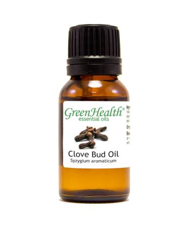 GreenHealth Clove Bud Essential Oil - 15 ml - Amber Glass Bottle with Euro Dropper - 100% Pure Essential Oil - Buy Online on GoSupps.com