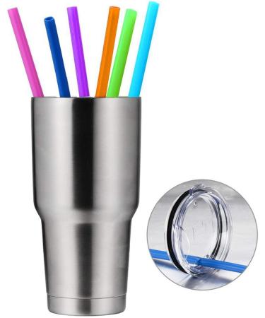 Tegion 12 Inch Extra Long Reusable Silicone Straight Straws for 40oz Hydro Flask, Blender Bottle - Solid Color - Buy Online on GoSupps.com