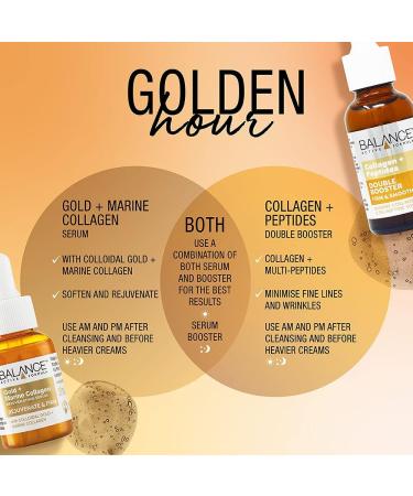 Balance Active Formula Collagen + Peptides Double Booster (30ml) - Formulated with Marine Collagen + a 2.5% Peptide Solution Known to Reduce fine Lines & Wrinkles - Buy Online on GoSupps.com
